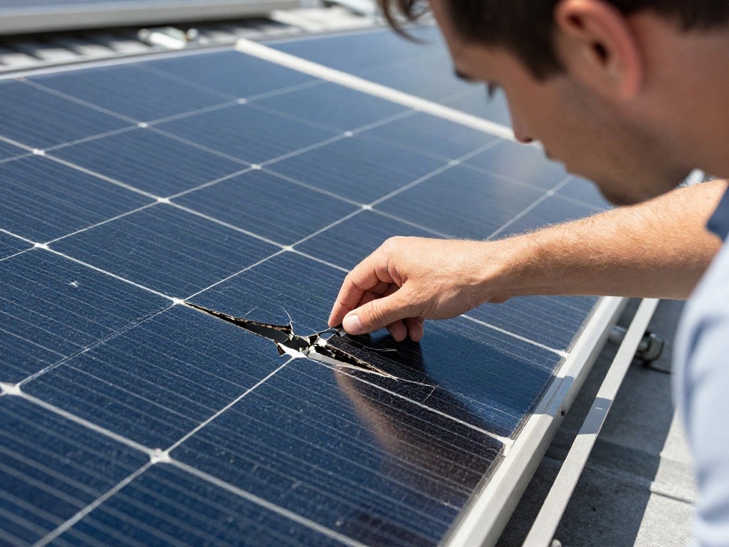Solarmodul Glas gebrochen