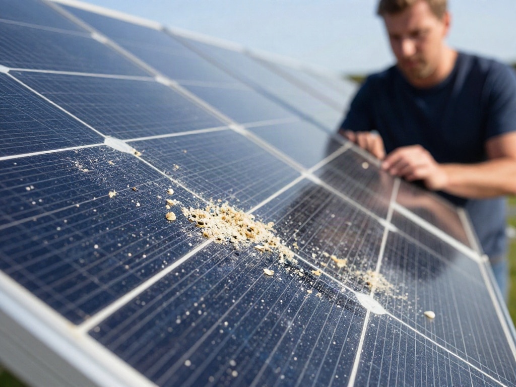 Photovoltaik Vogelkot reinigen